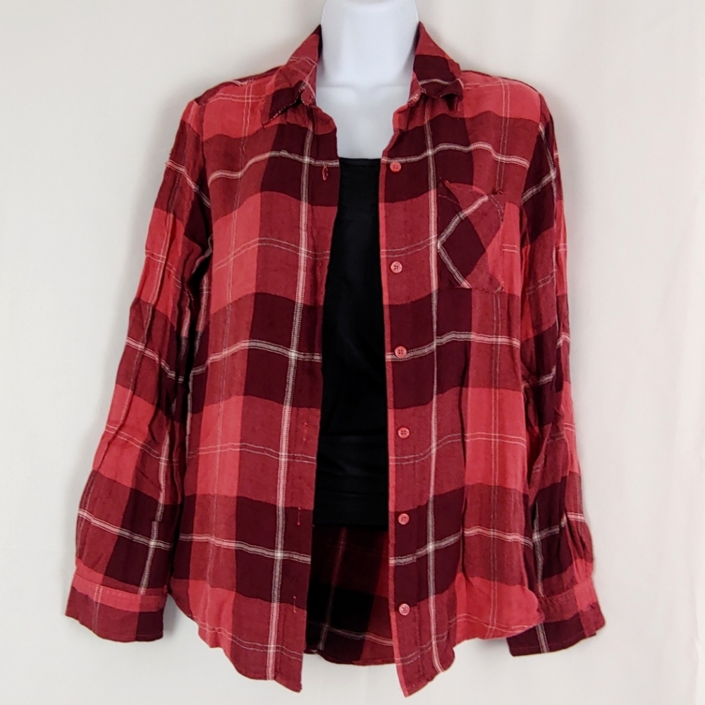 Plaid Long Sleeve Button Up Shirt